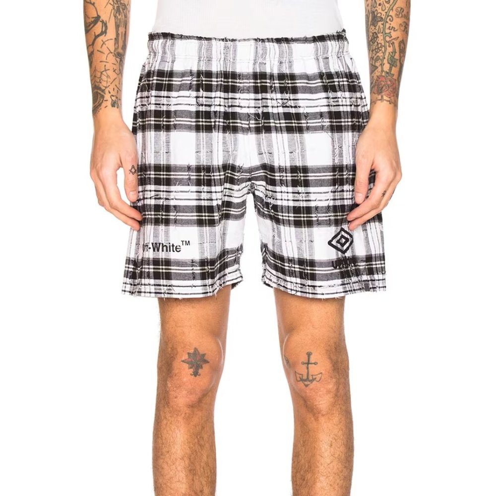 OFF-WHITE Umbro Check Shorts - White